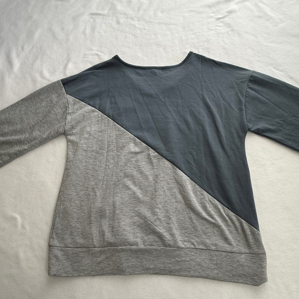 Steve‎ Madden Colorblock Sweatshirt Womens XL Blue Gray - Picture 4 of 7